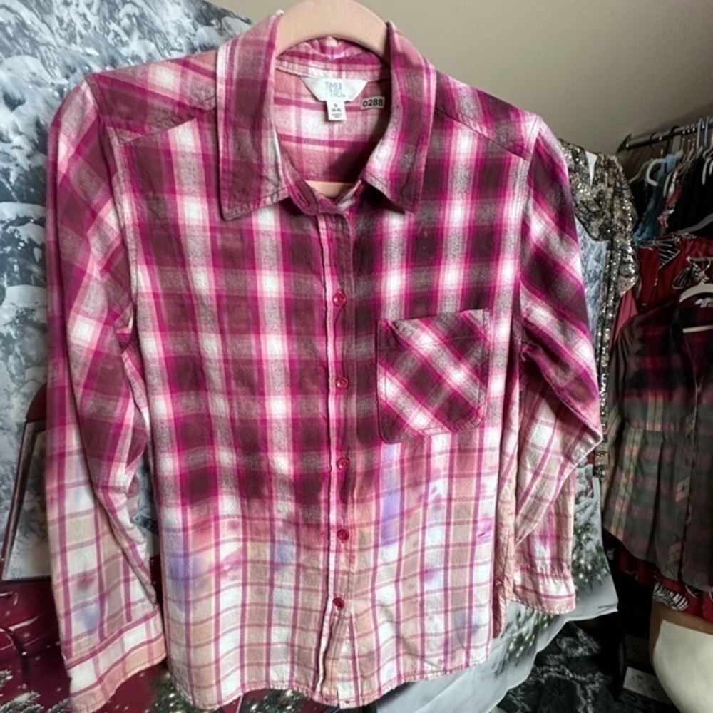 Tie-Dye Flannel Shirt by Our Creation. Women Size Small 4-6